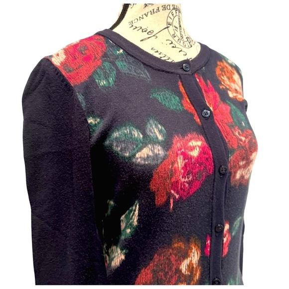 Merona Women’s Floral Print Cardigan Sweater. S/P - Picture 7 of 13
